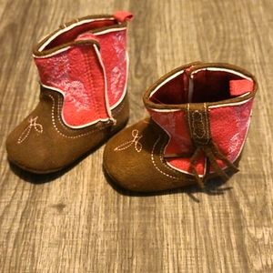 Hot pink suede booties